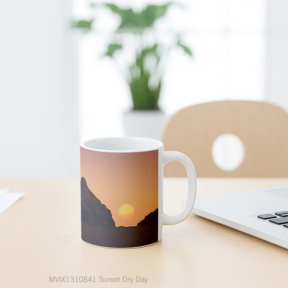 Mug Sunset Dry Day Gelas Pemandangan Alam - All-side / Desain