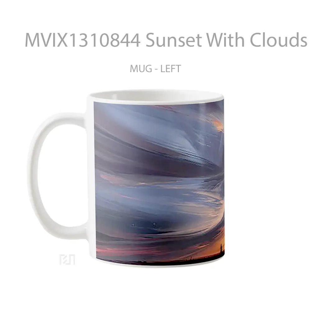 Mug Sunset With Clouds In Swirl And Thunder Gelas Pemandangan Alam - All-side / Desain