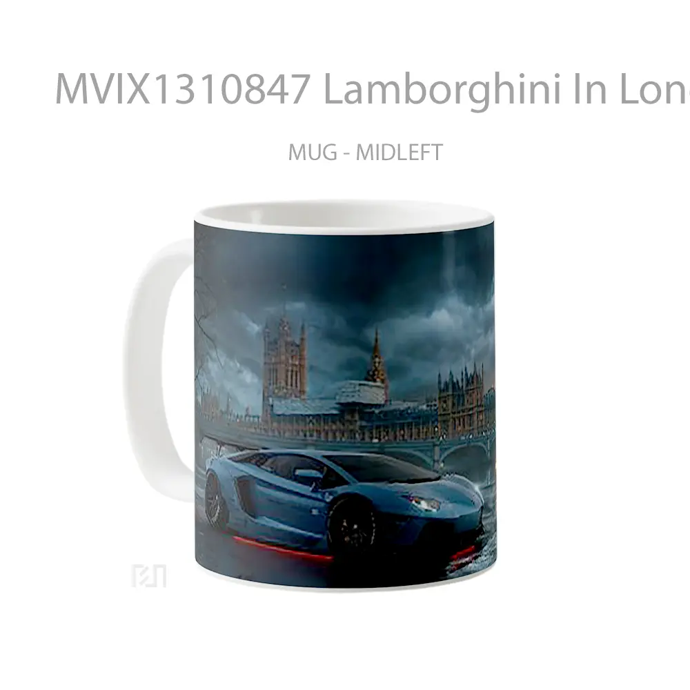 Mug Lamborghini In London Cangkir Mobil - All-side / Desain