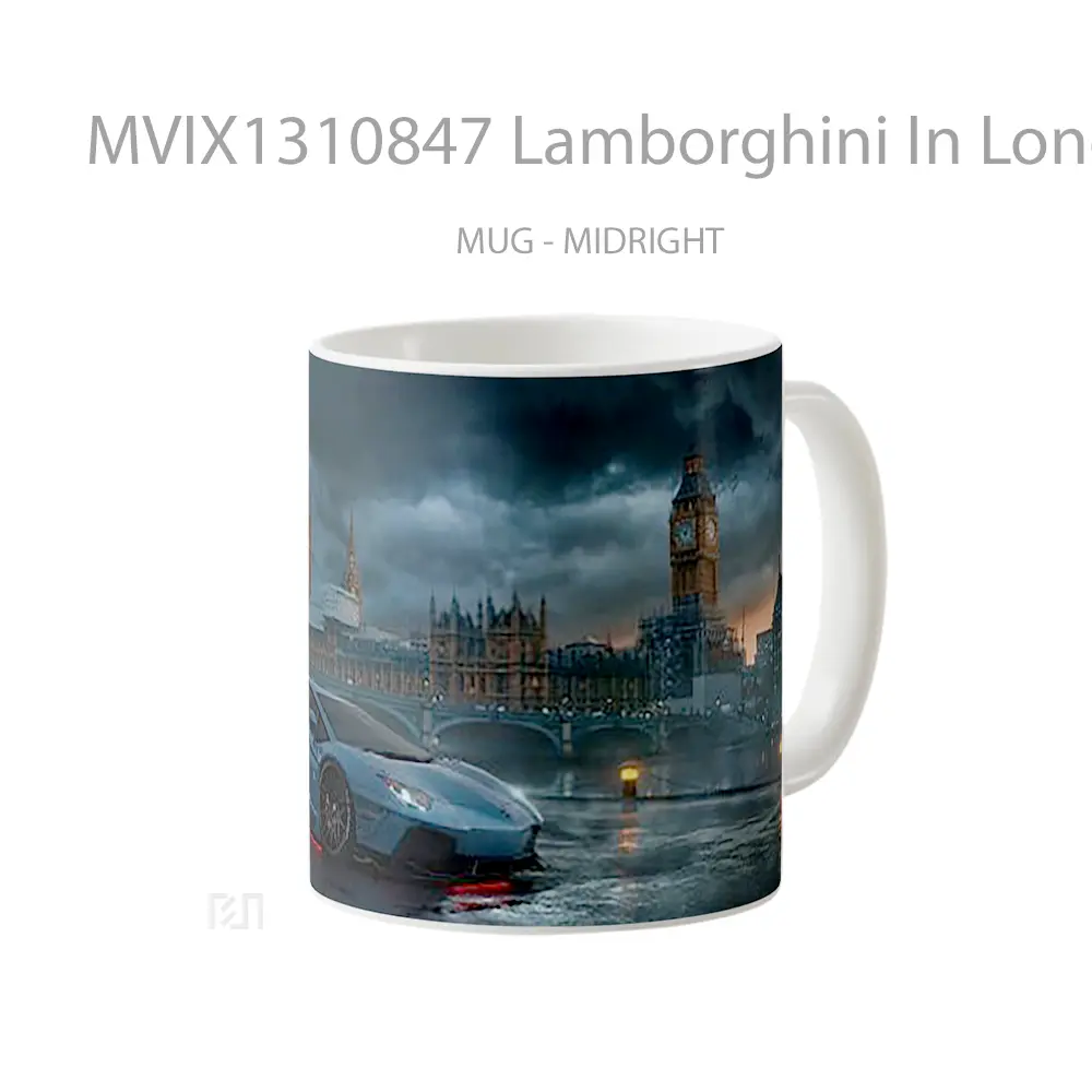 Mug Lamborghini In London Cangkir Mobil - All-side / Desain