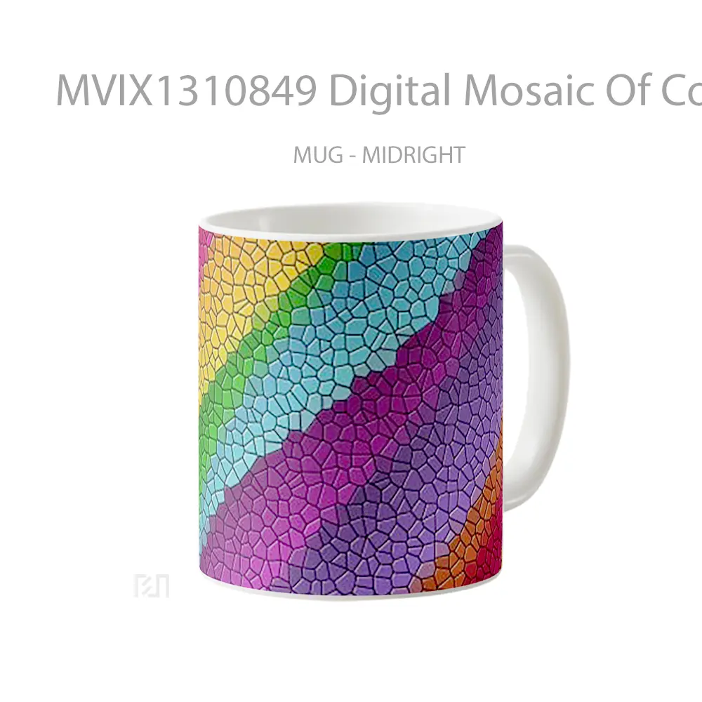 Mug Digital Mosaic Of Colors Gelas Keramik Unik - All-side / Desain