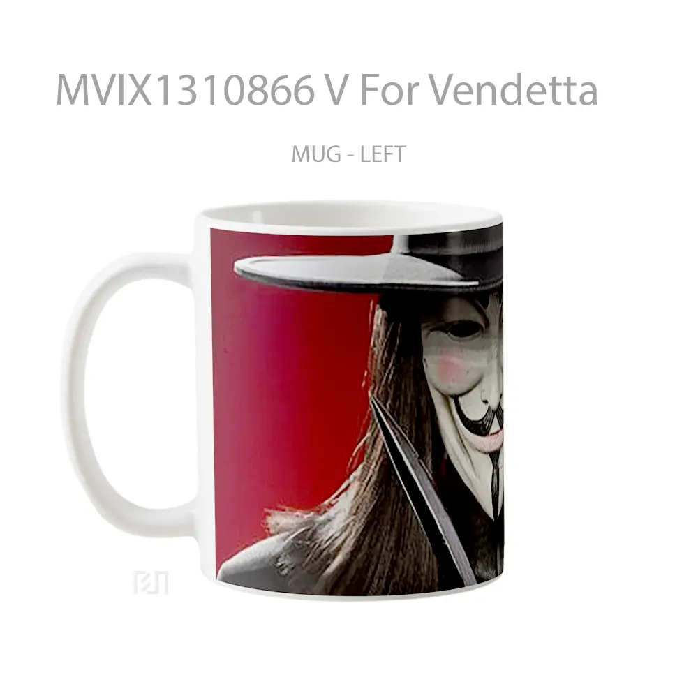 Mug V For Vendetta Gelas Keramik Unik - All-side / Desain