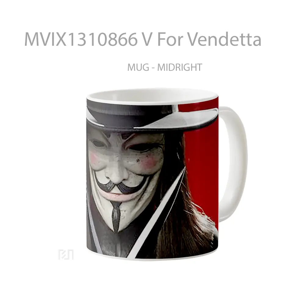 Mug V For Vendetta Gelas Keramik Unik - All-side / Desain