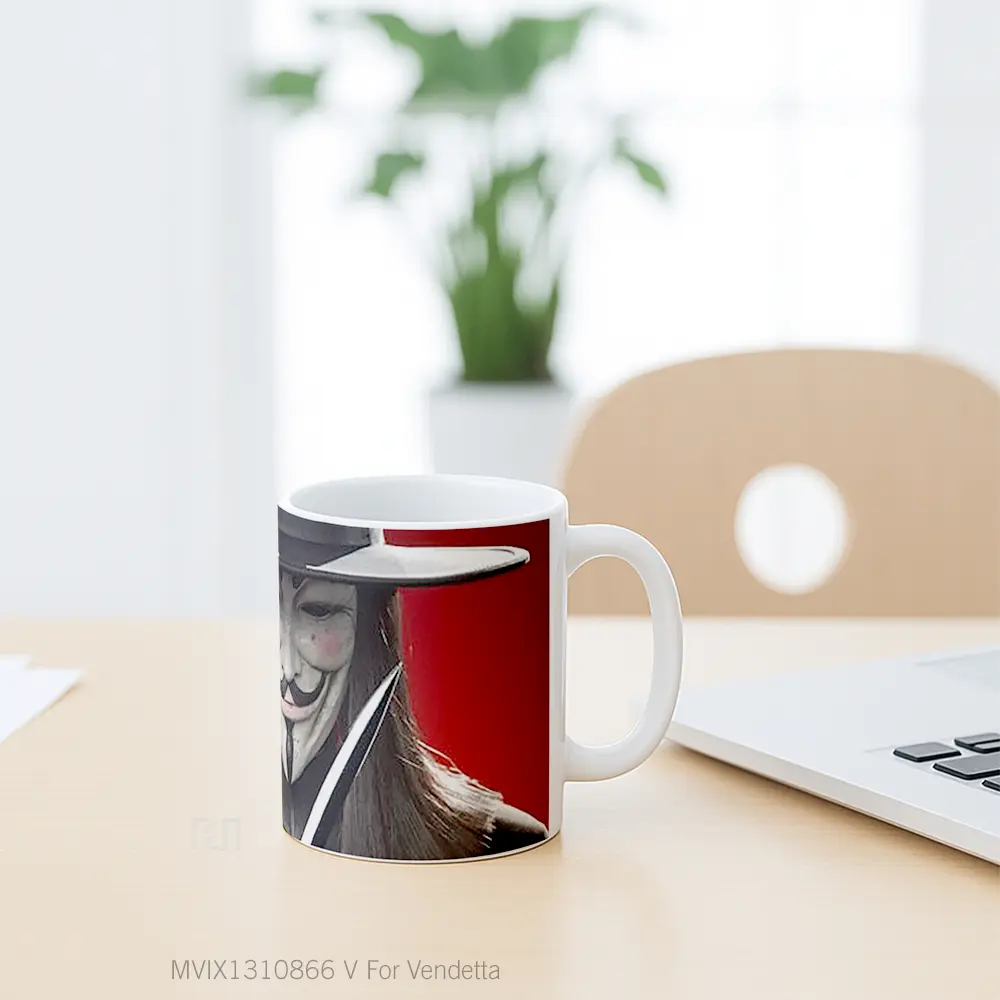 Mug V For Vendetta Gelas Keramik Unik - All-side / Desain