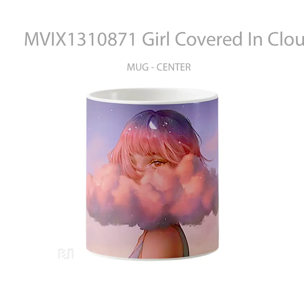 Mug Girl Covered In Clouds Gelas Pemandangan Alam