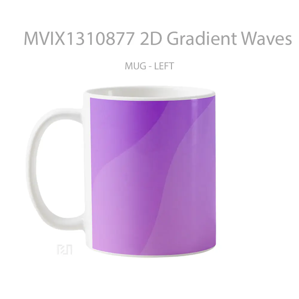 Mug 2D Gradient Waves Gelas Keramik Unik - All-side / Desain