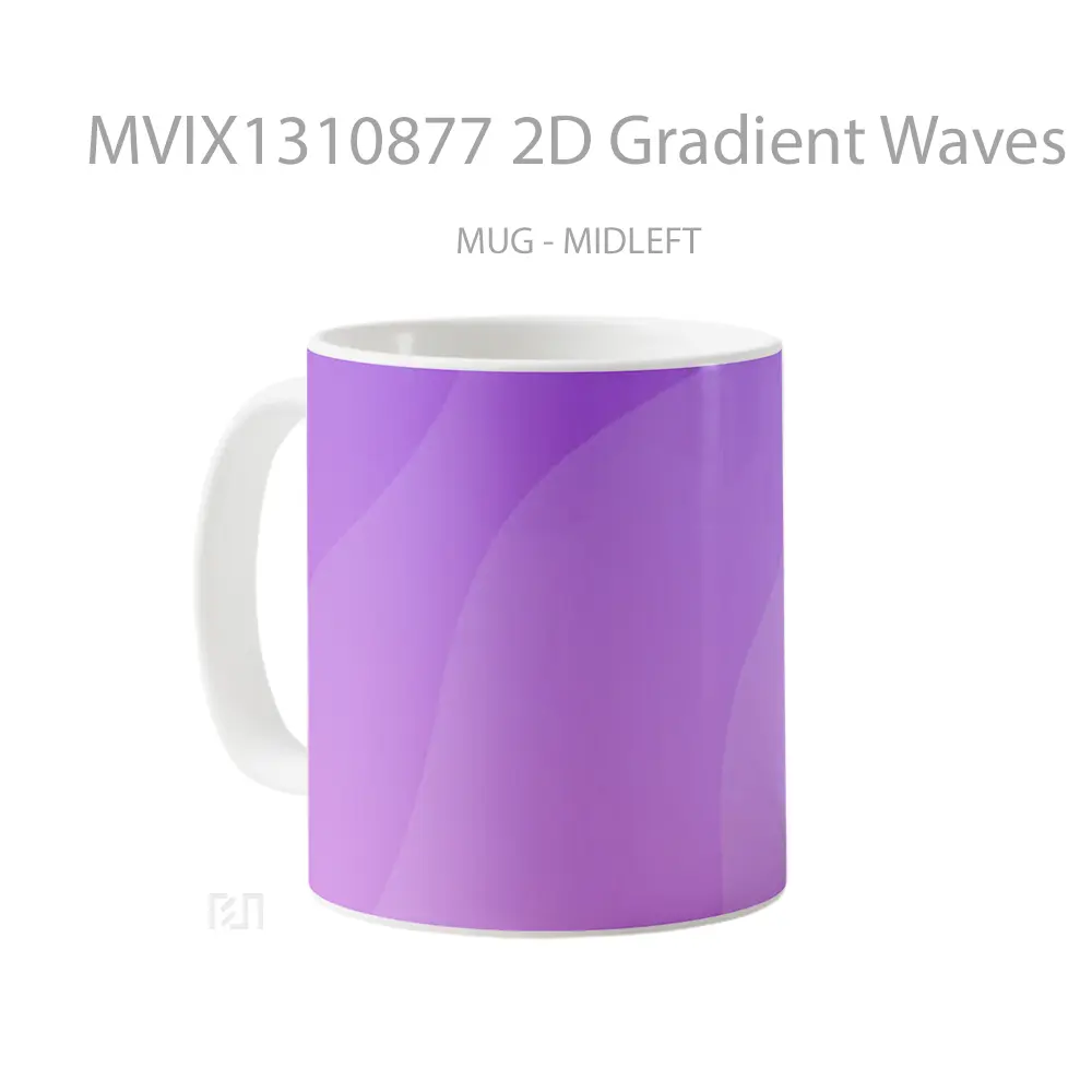 Mug 2D Gradient Waves Gelas Keramik Unik - All-side / Desain