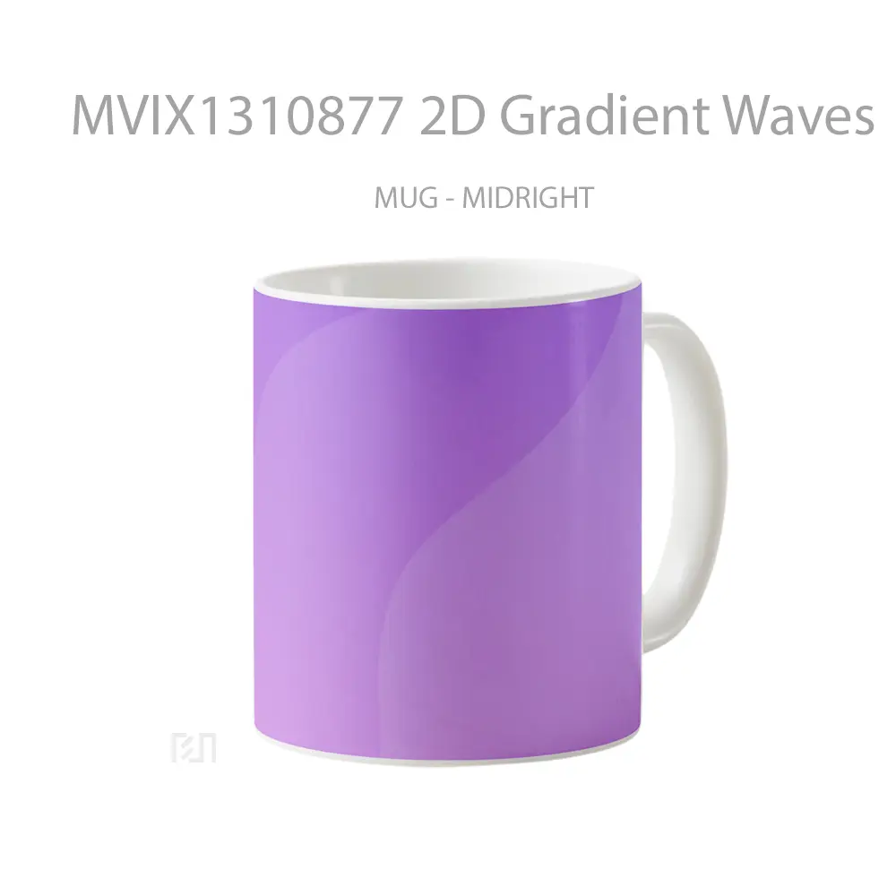 Mug 2D Gradient Waves Gelas Keramik Unik - All-side / Desain