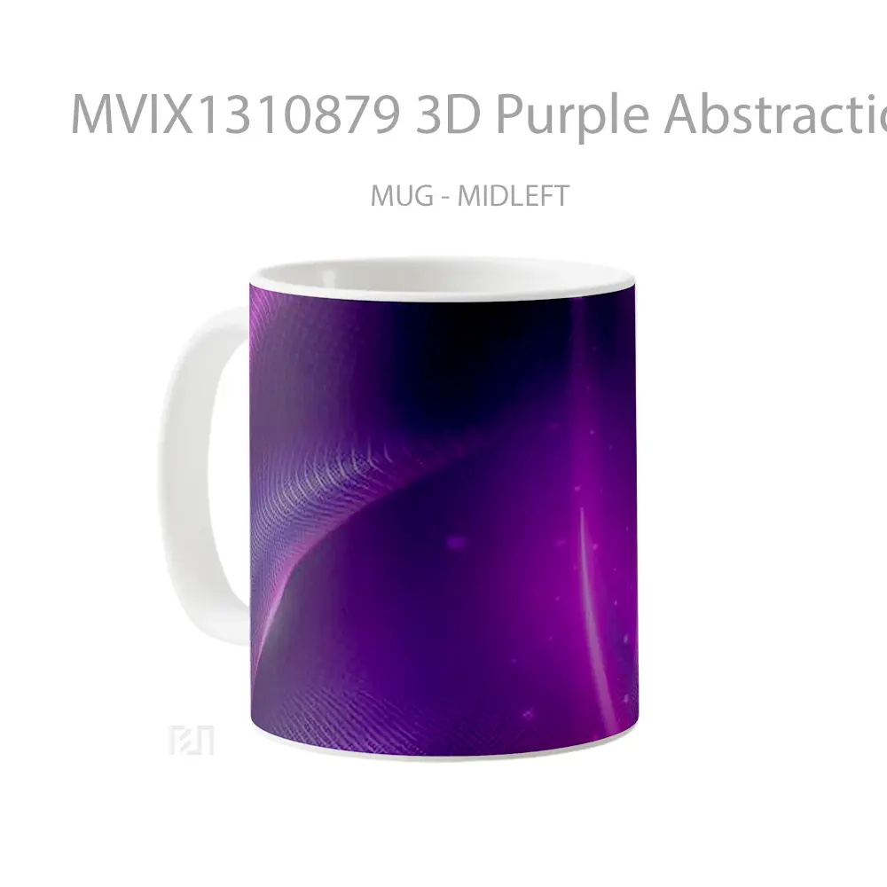 Mug 3D Purple Abstraction Gelas Keramik Unik - All-side / Desain