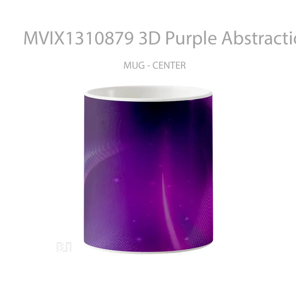 Mug 3D Purple Abstraction Gelas Keramik Unik
