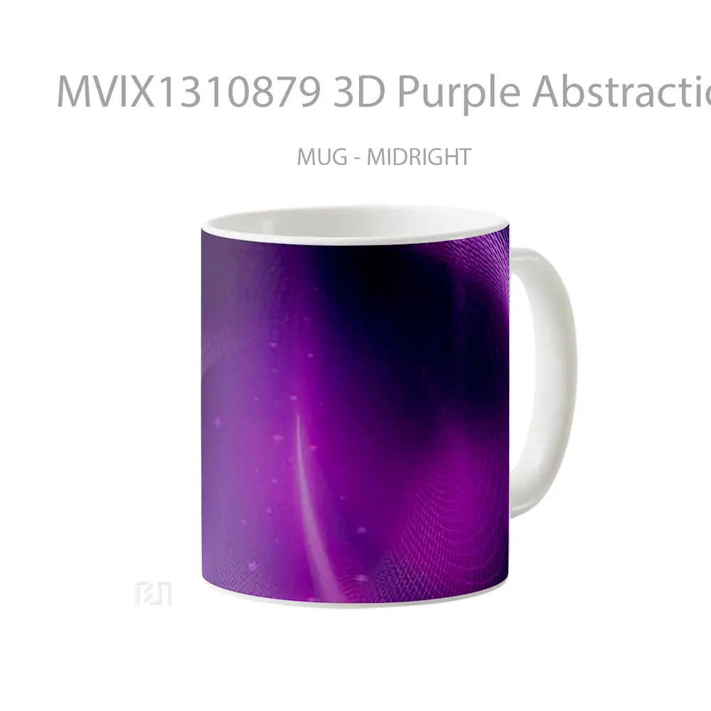 Mug 3D Purple Abstraction Gelas Keramik Unik - All-side / Desain