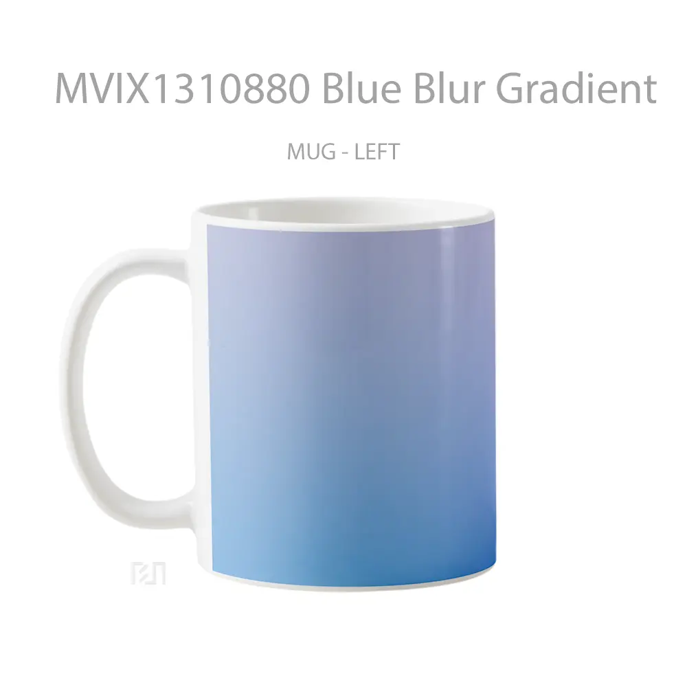 Mug Blue Blur Gradient Gelas Keramik Unik - All-side / Desain