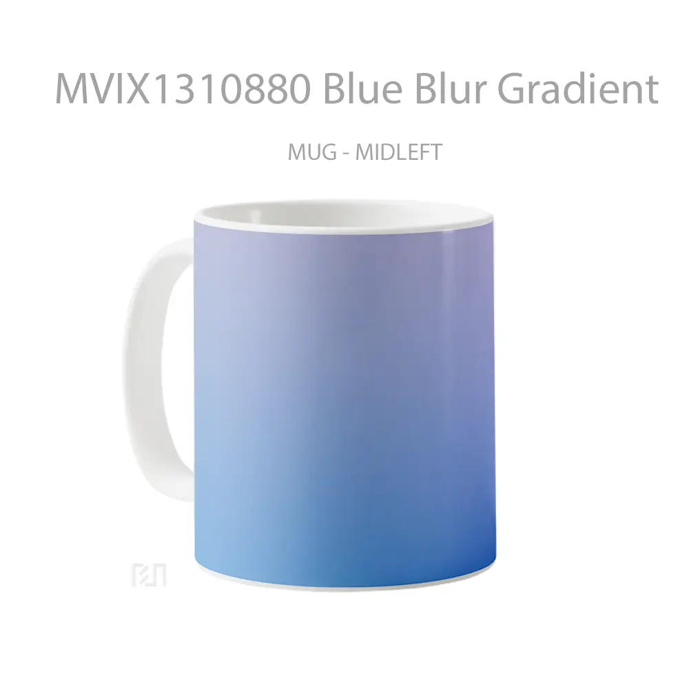 Mug Blue Blur Gradient Gelas Keramik Unik - All-side / Desain