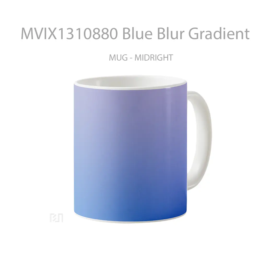 Mug Blue Blur Gradient Gelas Keramik Unik - All-side / Desain
