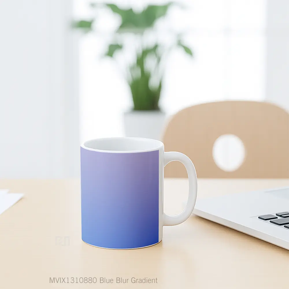 Mug Blue Blur Gradient Gelas Keramik Unik - All-side / Desain