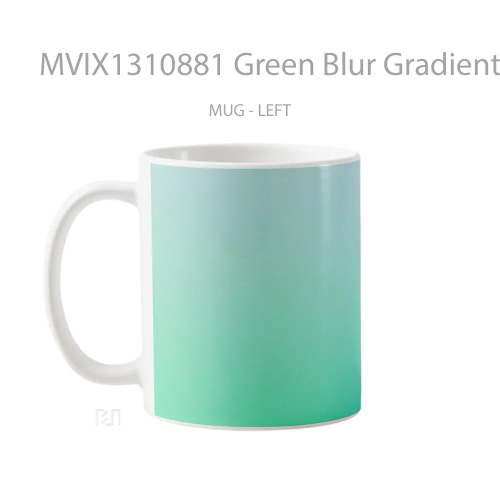 Mug Green Blur Gradient Gelas Keramik Unik - All-side / Desain