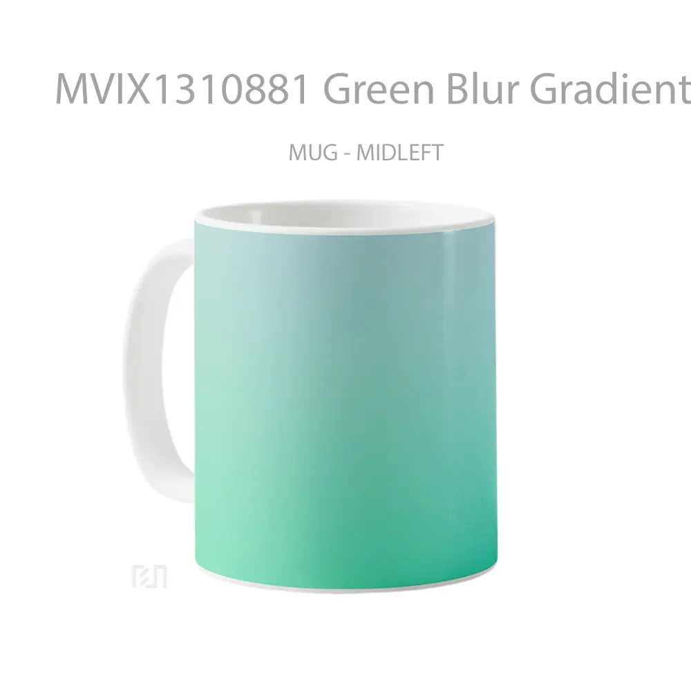 Mug Green Blur Gradient Gelas Keramik Unik - All-side / Desain