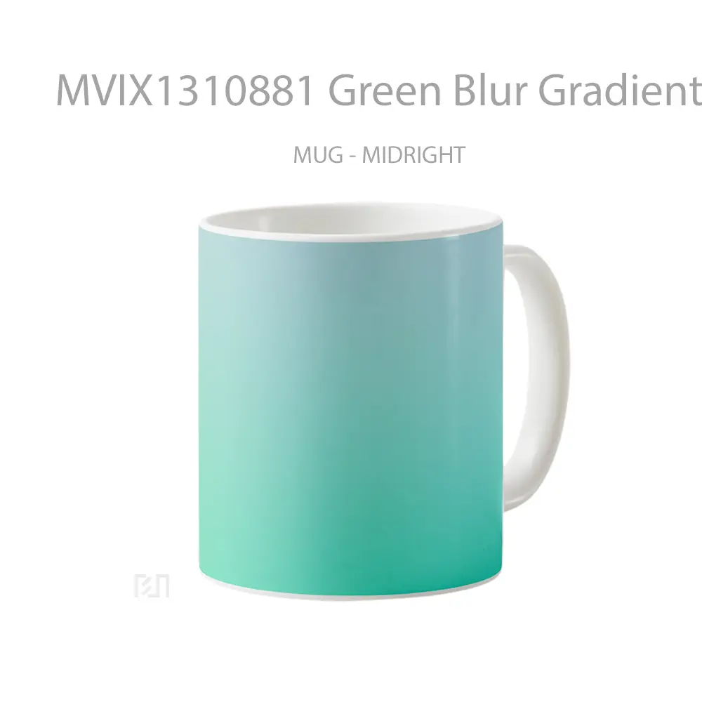 Mug Green Blur Gradient Gelas Keramik Unik - All-side / Desain