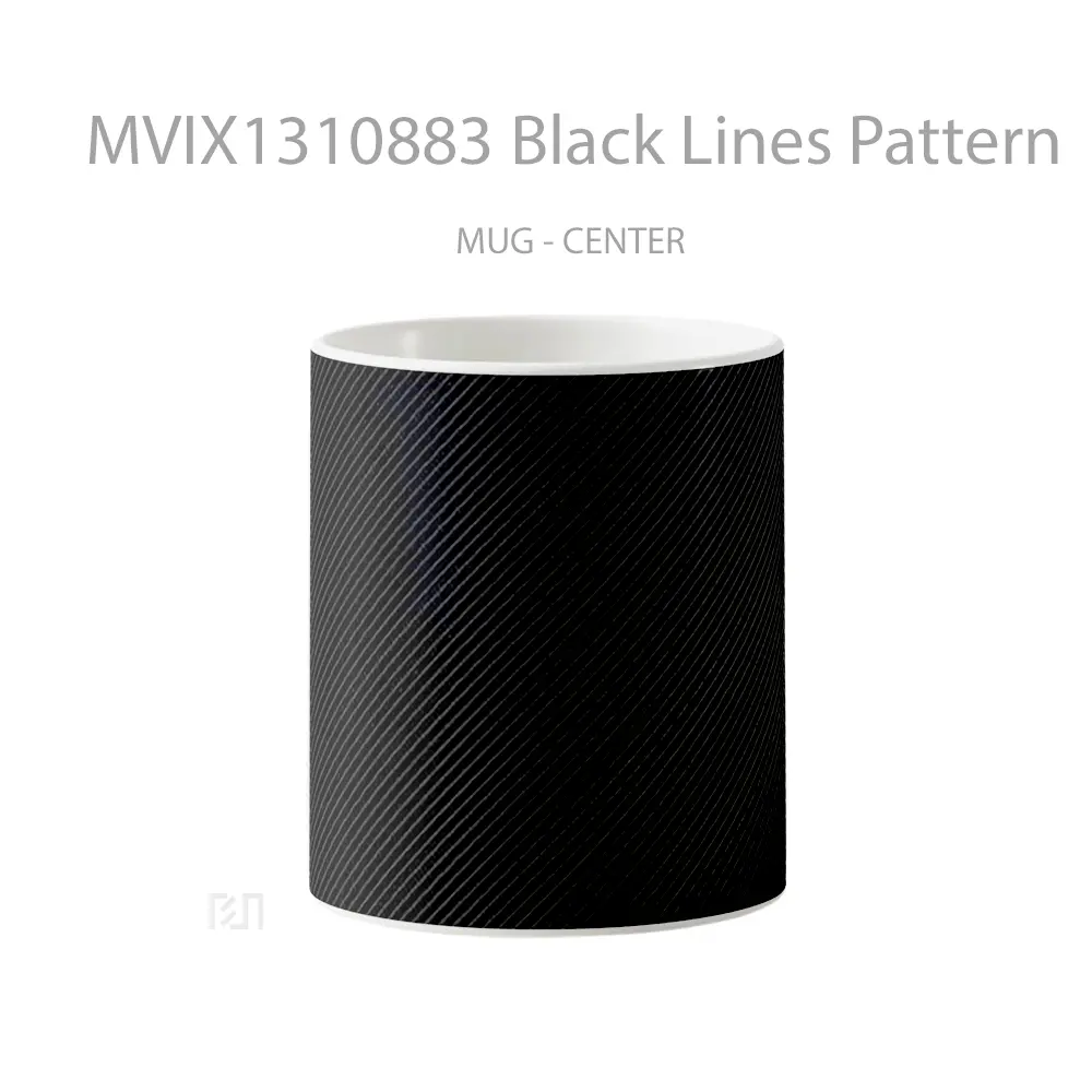 Mug Black Lines Pattern Gelas Seni Modern