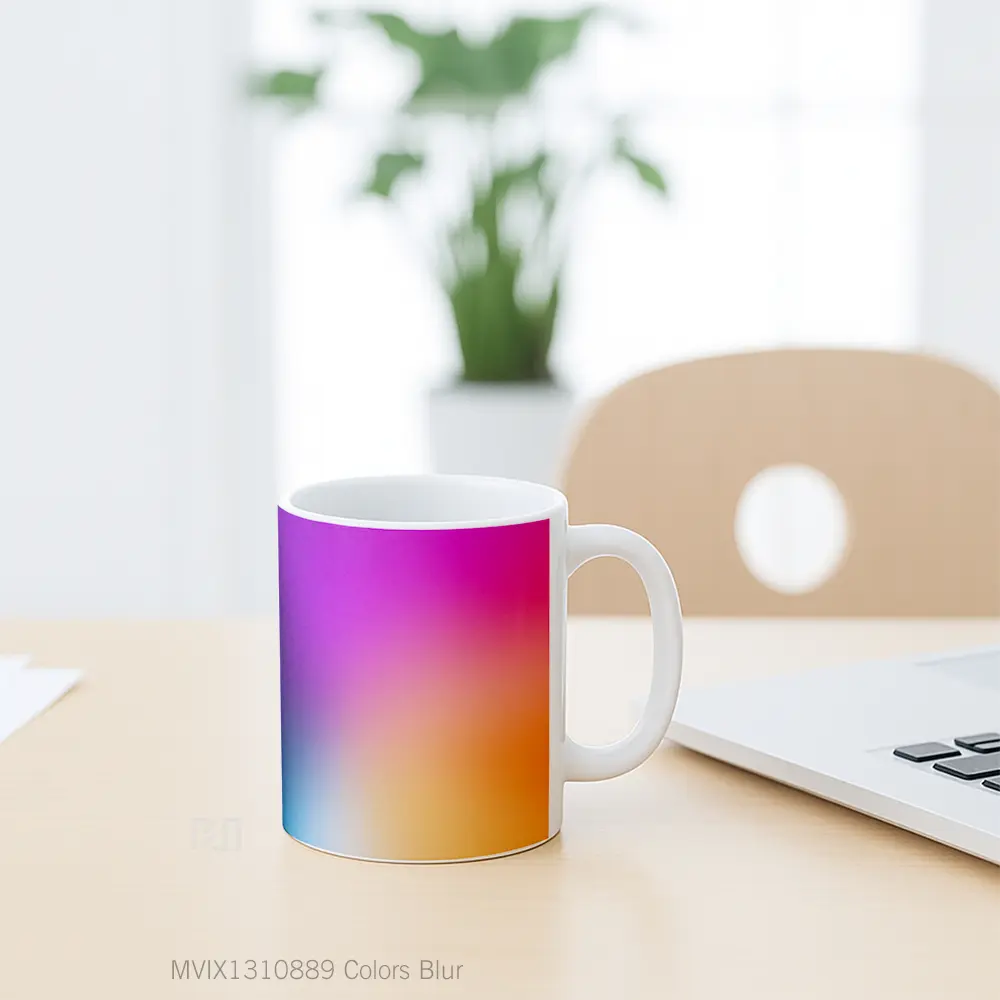 Mug Colors Blur Gelas Keramik Unik - All-side / Desain