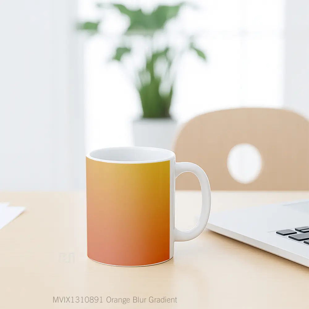 Mug Orange Blur Gradient Gelas Keramik Unik - All-side / Desain