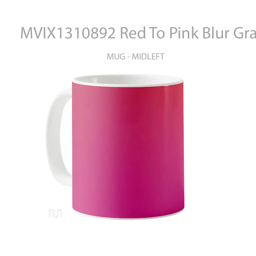 Mug Red To Pink Blur Gradient Gelas Keramik Unik - All-side / Desain