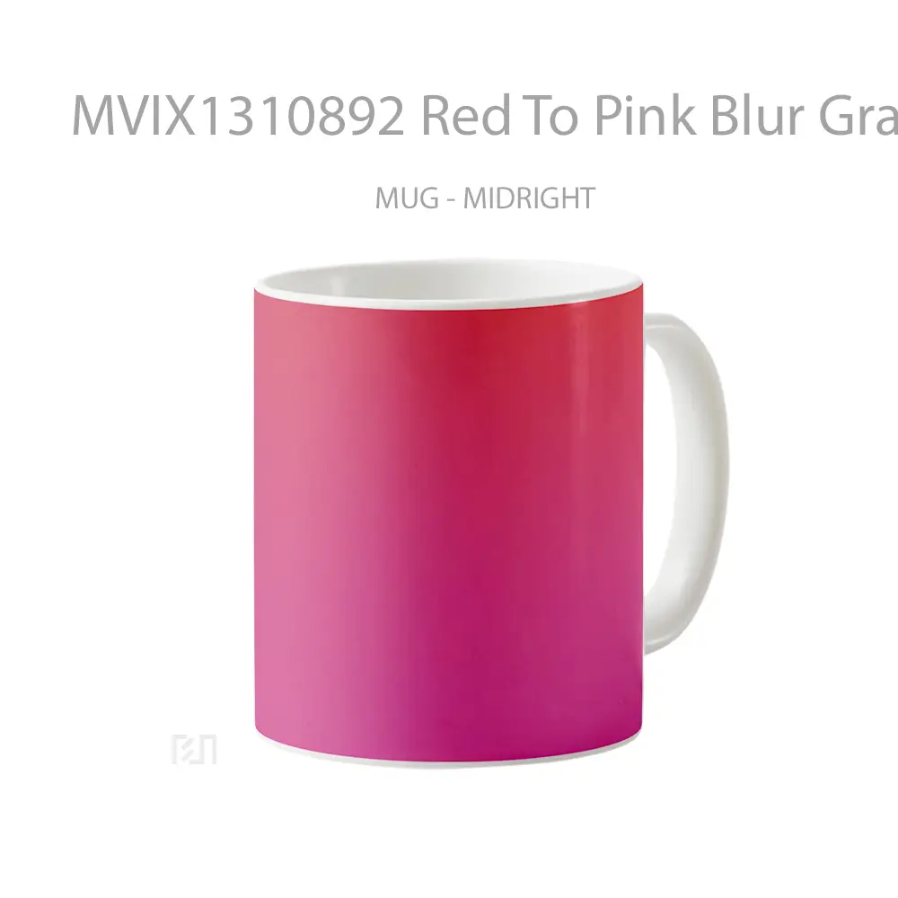 Mug Red To Pink Blur Gradient Gelas Keramik Unik - All-side / Desain