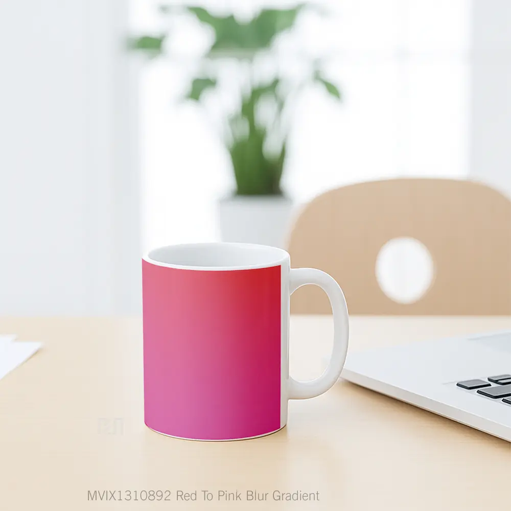 Mug Red To Pink Blur Gradient Gelas Keramik Unik - All-side / Desain