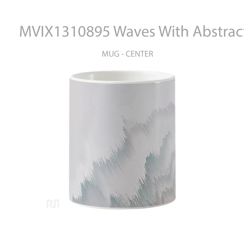 Mug Waves With Abstract Distortion Gelas Seni Modern