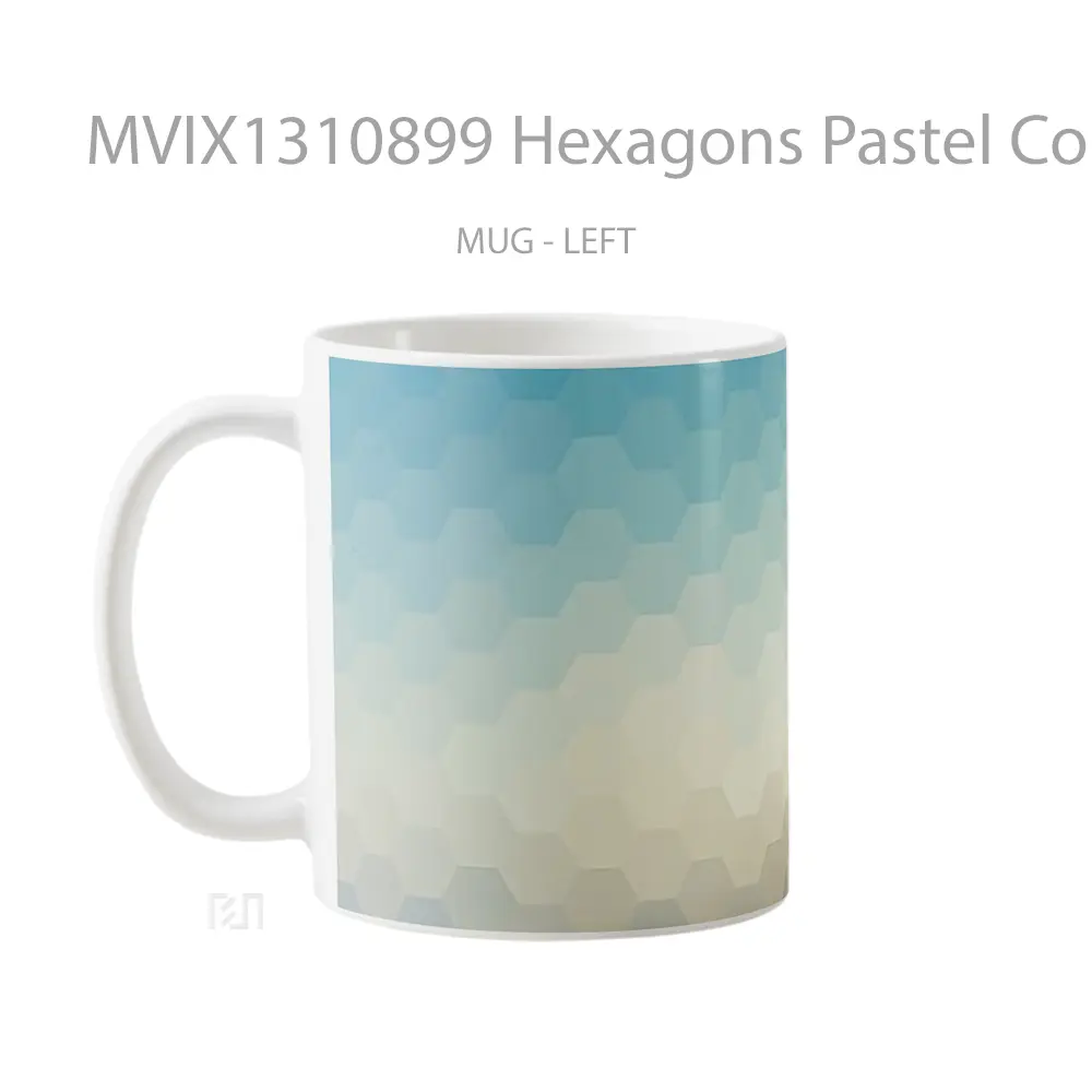 Mug Hexagons Pastel Colors Gelas Keramik Unik - All-side / Desain