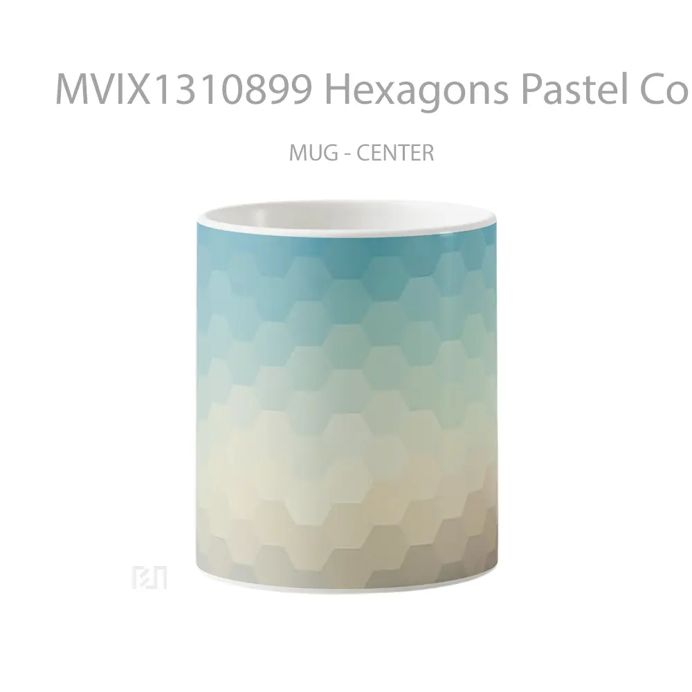 Mug Hexagons Pastel Colors Gelas Keramik Unik