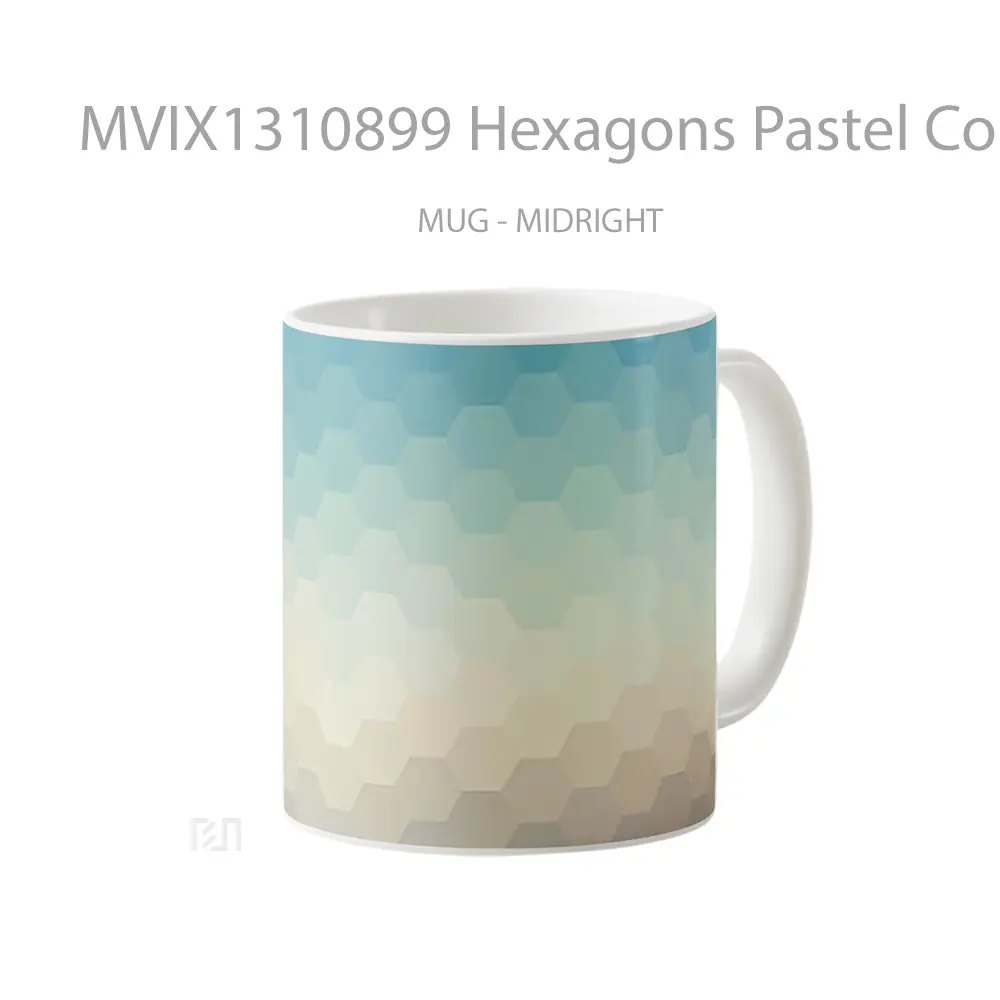 Mug Hexagons Pastel Colors Gelas Keramik Unik - All-side / Desain
