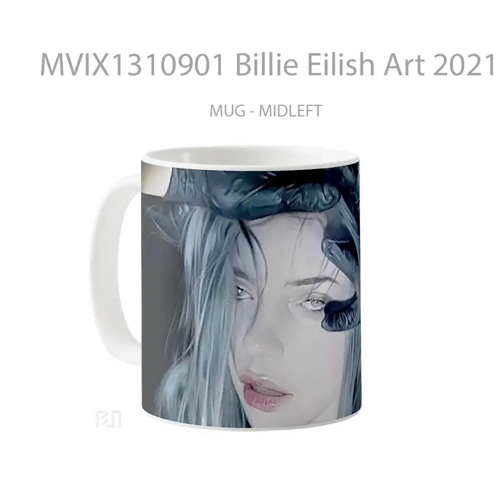 Mug Billie Eilish Art 2021 Gelas Selebriti - All-side / Desain