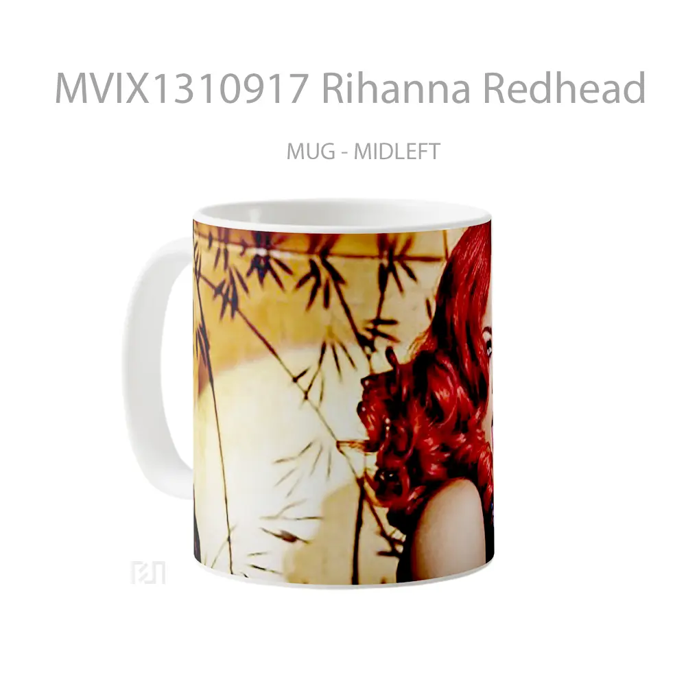 Mug Rihanna Redhead Gelas Selebriti - All-side / Desain