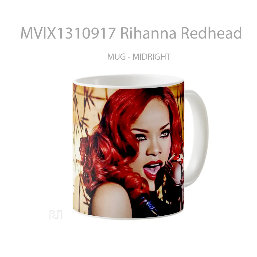 Mug Rihanna Redhead Gelas Selebriti - All-side / Desain