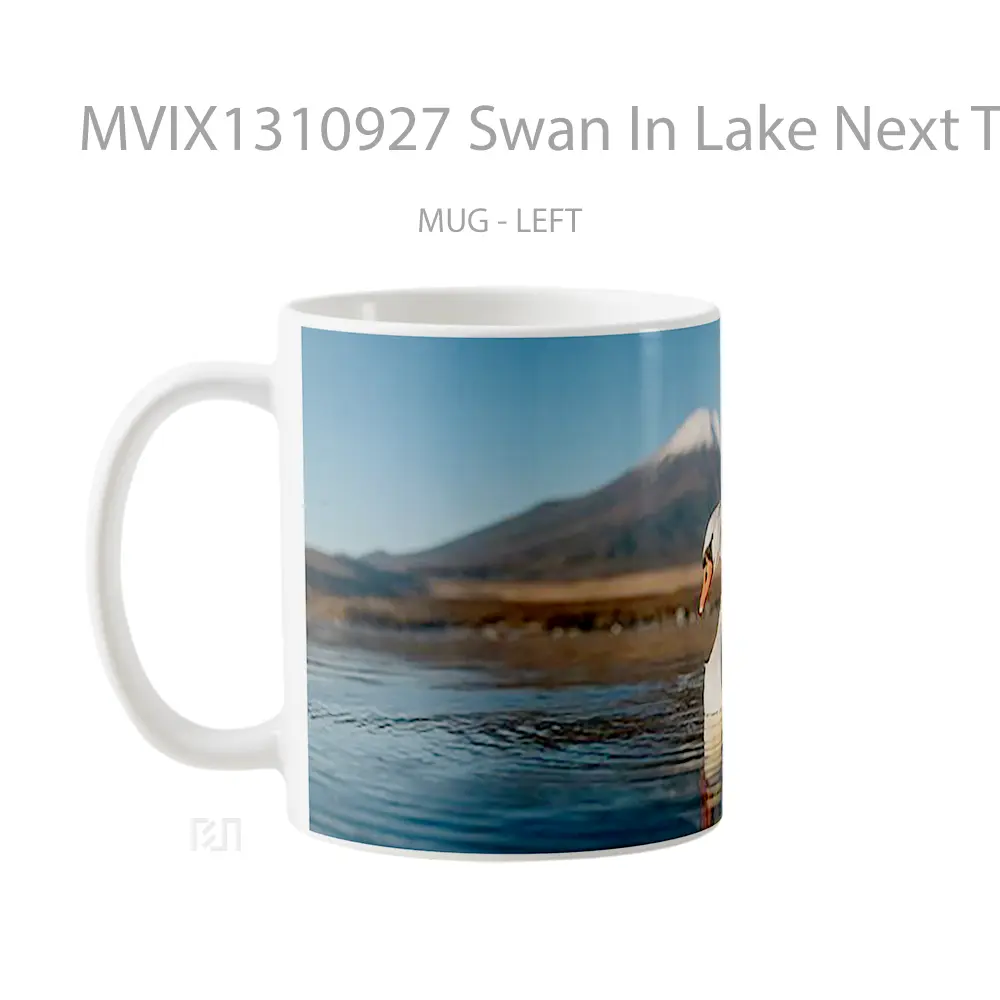 Mug Swan In Lake Next To Mountain Gelas Pemandangan Alam - All-side / Desain