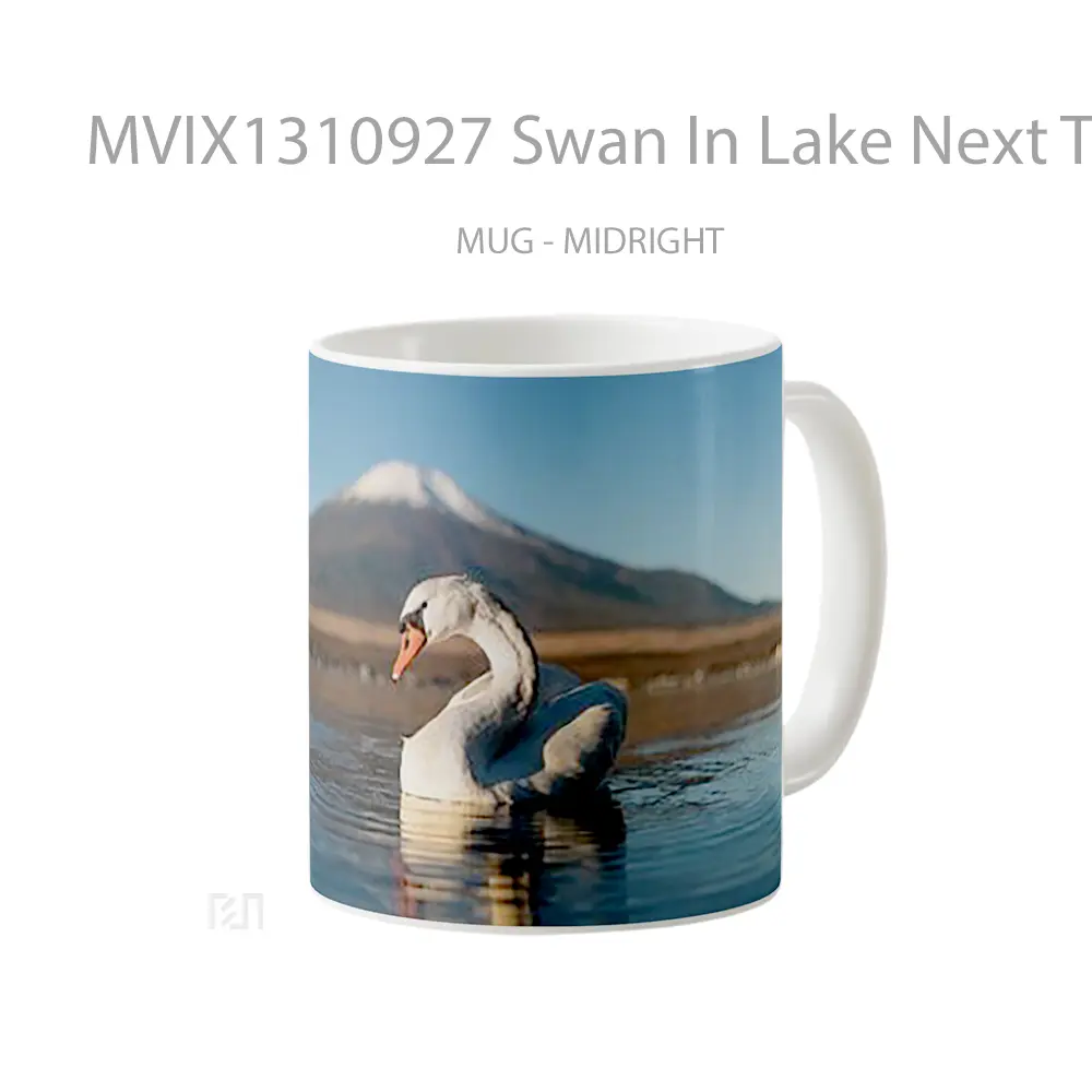Mug Swan In Lake Next To Mountain Gelas Pemandangan Alam - All-side / Desain