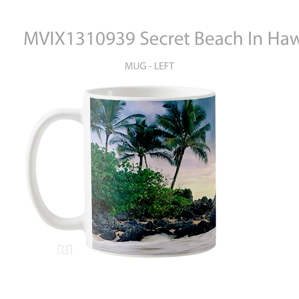 Mug Secret Beach In Hawaii Gelas Pemandangan Alam - All-side / Desain