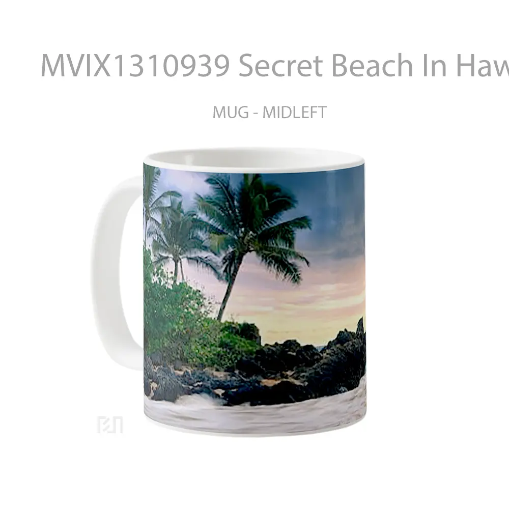 Mug Secret Beach In Hawaii Gelas Pemandangan Alam - All-side / Desain