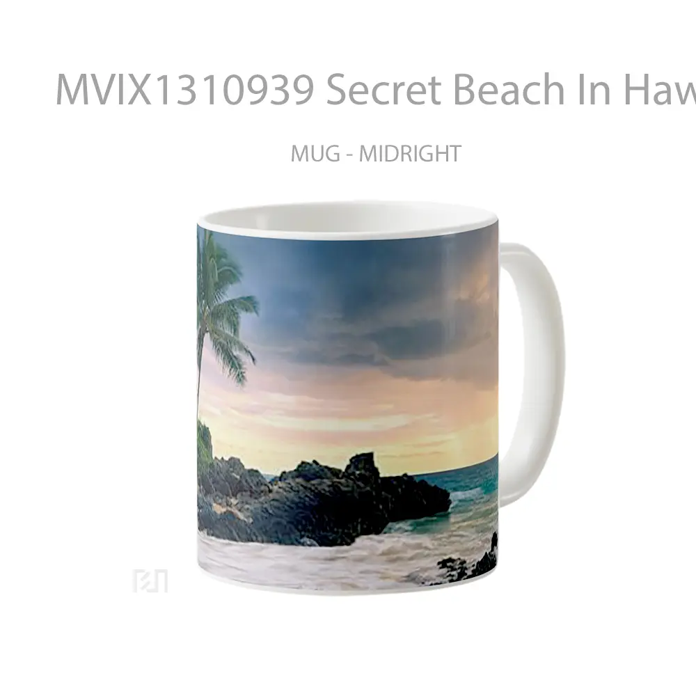 Mug Secret Beach In Hawaii Gelas Pemandangan Alam - All-side / Desain