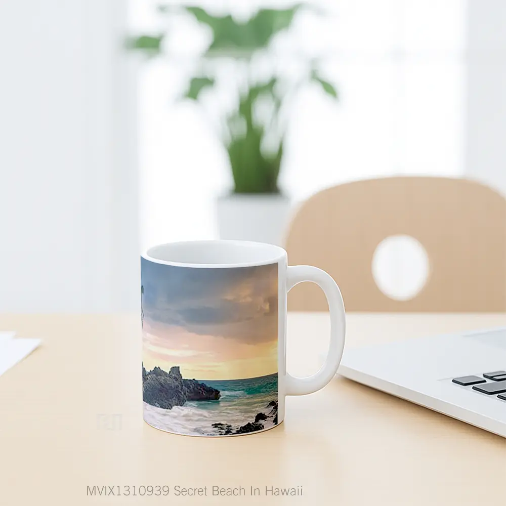 Mug Secret Beach In Hawaii Gelas Pemandangan Alam - All-side / Desain