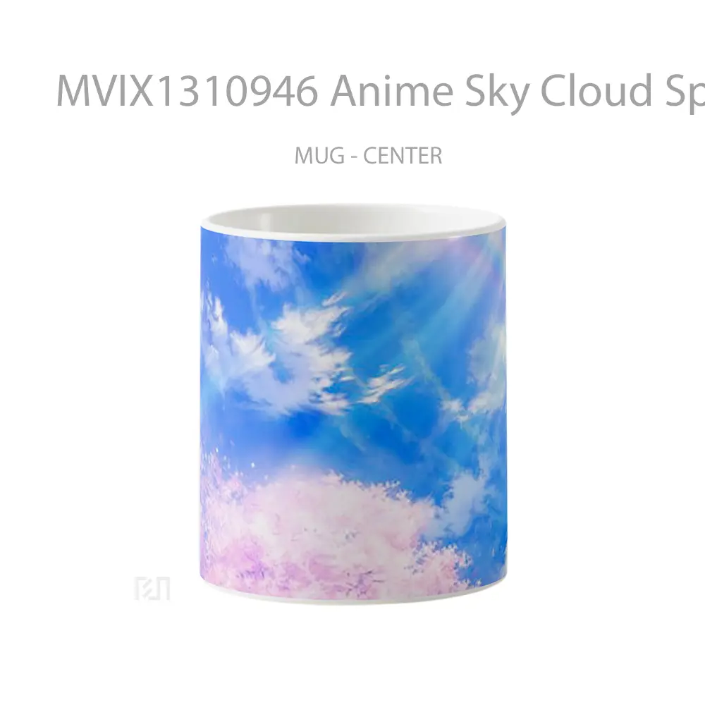Mug Anime Sky Cloud Spring Llustration Cangkir Anime