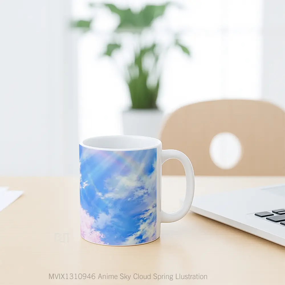 Mug Anime Sky Cloud Spring Llustration Cangkir Anime - All-side / Desain