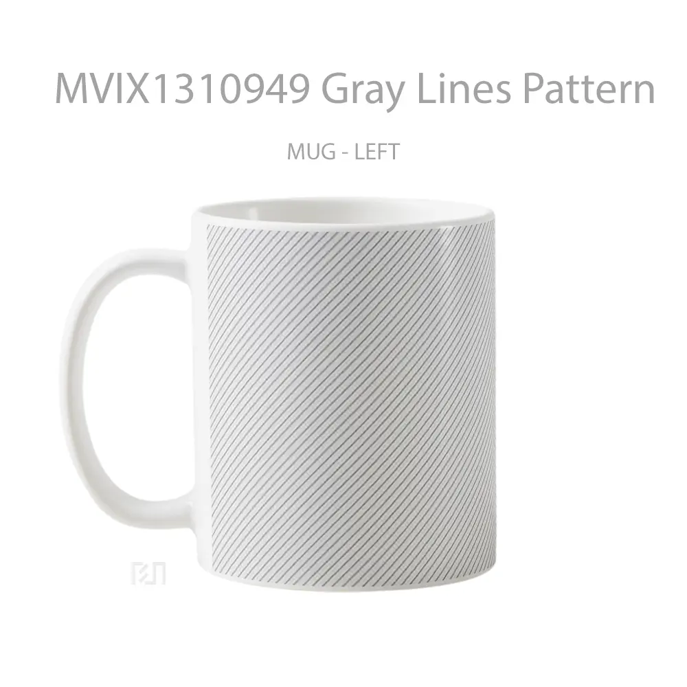 Mug Gray Lines Pattern Gelas Seni Modern - All-side / Desain