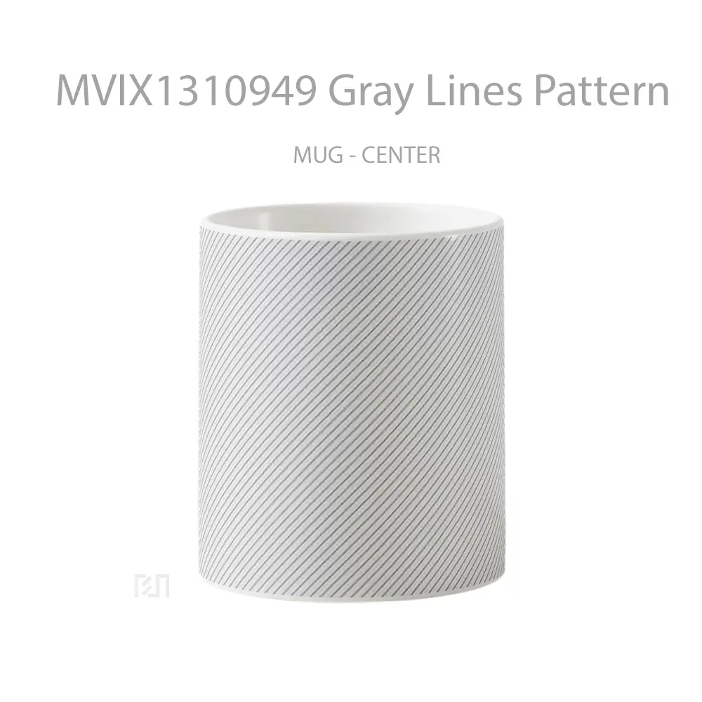 Mug Gray Lines Pattern Gelas Seni Modern