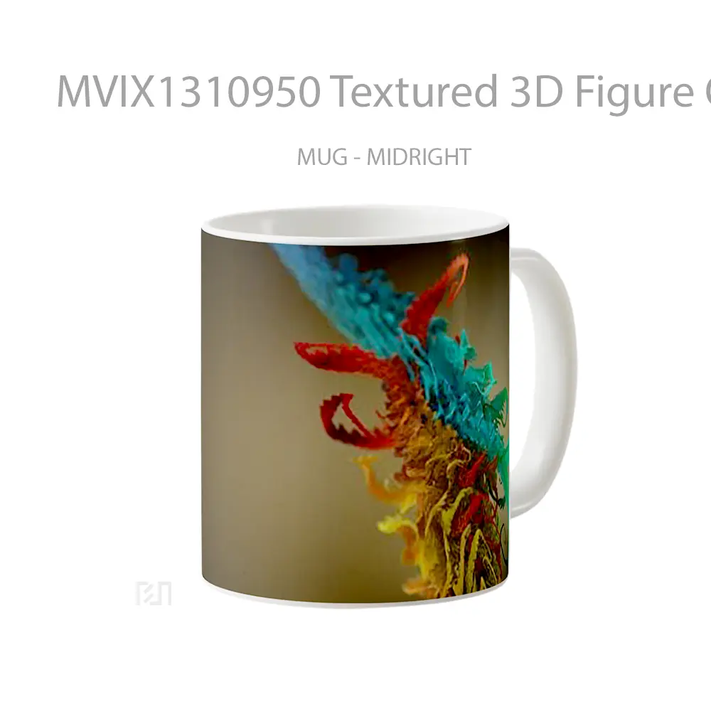 Mug Textured 3D Figure Of Colors Gelas Keramik Unik - All-side / Desain