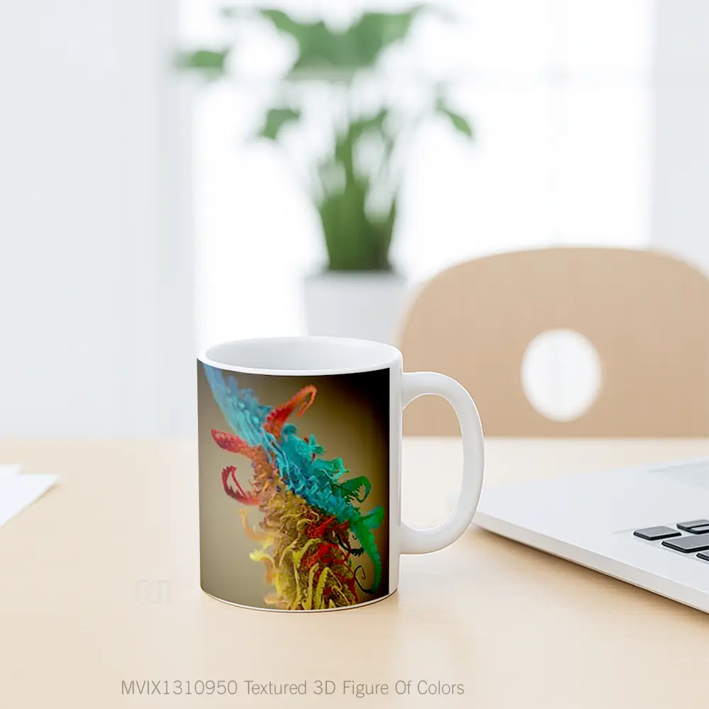 Mug Textured 3D Figure Of Colors Gelas Keramik Unik - All-side / Desain
