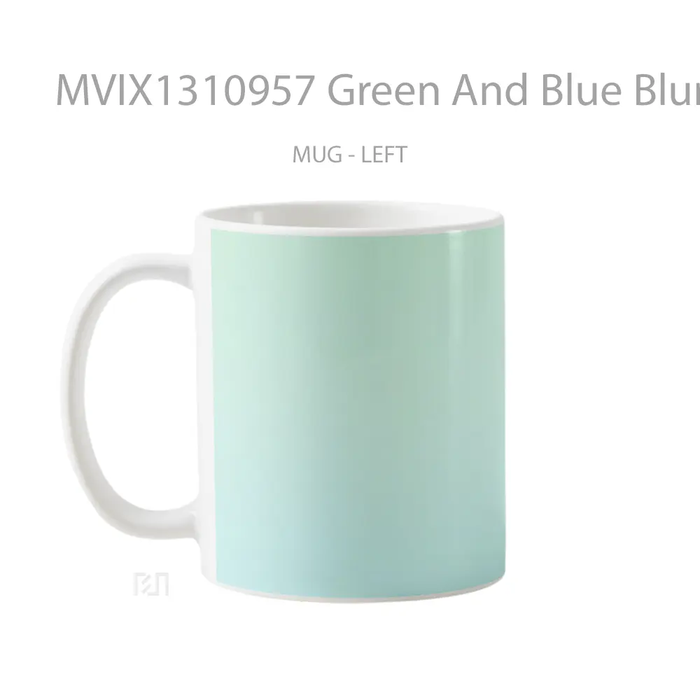 Mug Green And Blue Blur Gradient Gelas Keramik Unik - All-side / Desain