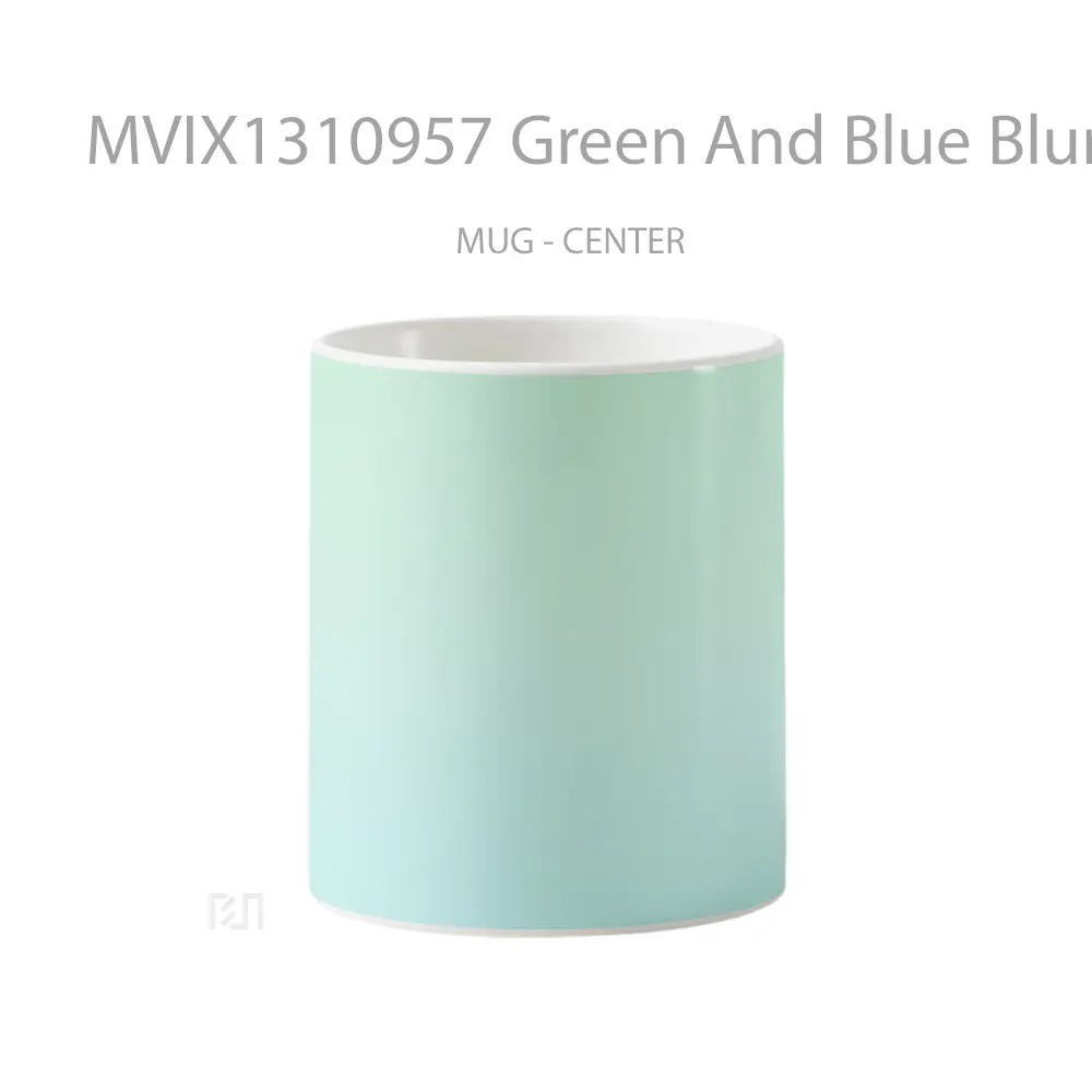 Mug Green And Blue Blur Gradient Gelas Keramik Unik