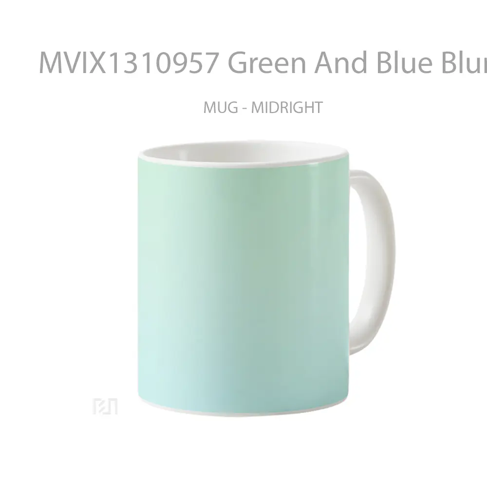 Mug Green And Blue Blur Gradient Gelas Keramik Unik - All-side / Desain